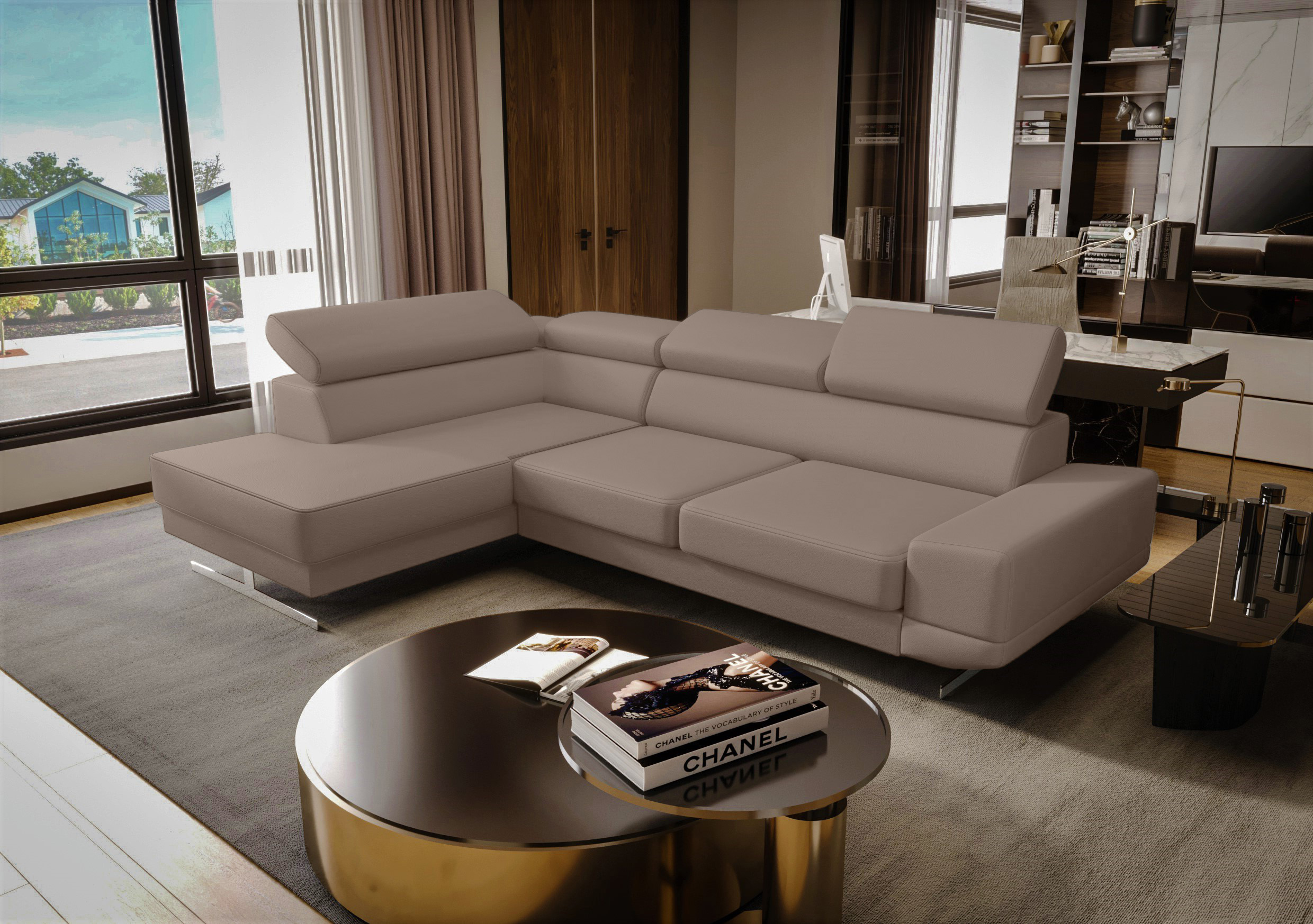 N.-MILANO-I-NE11-lewy NAROŻNIK MILANO I Ne11 (odcienie beżu)- szybka wysyłka - obrazek 1