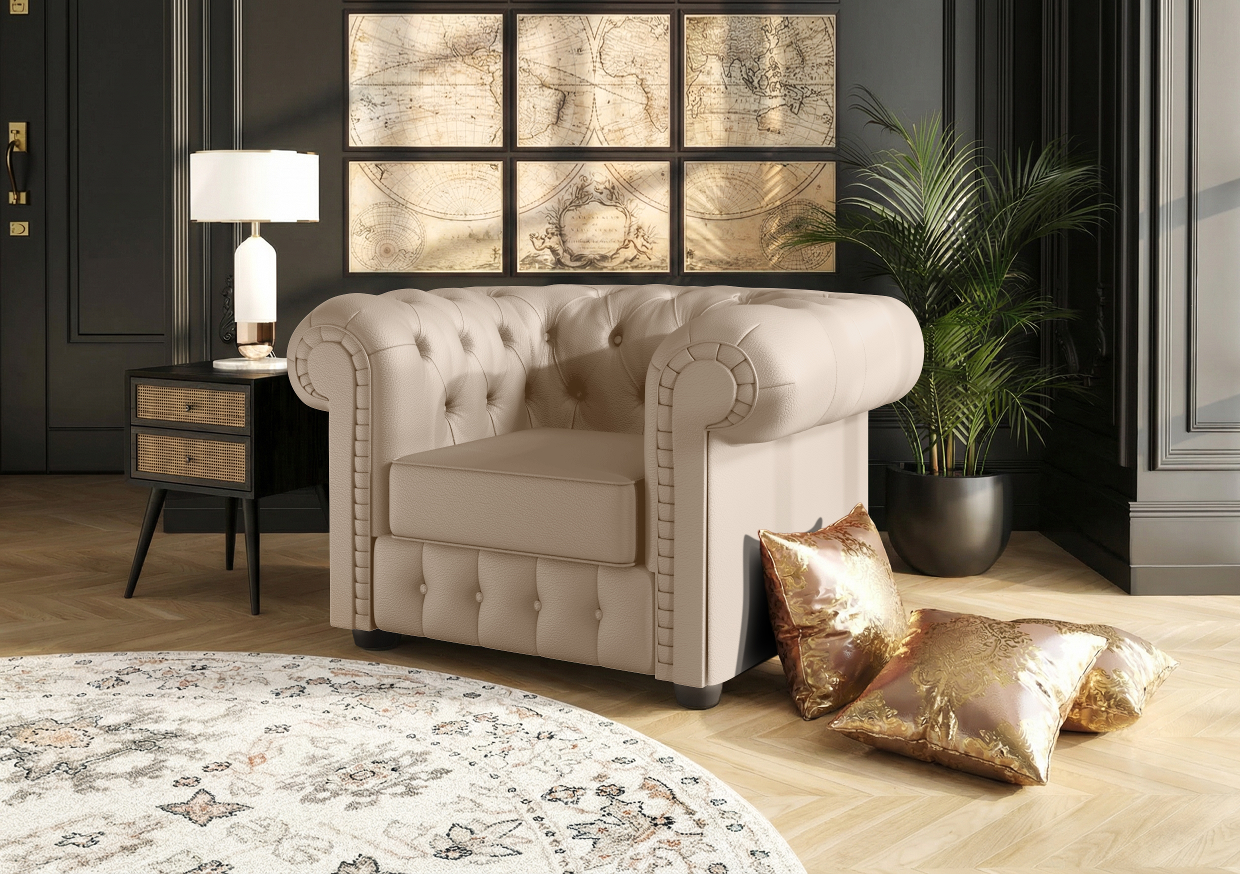 F-2 FOTEL MANCHESTER SKÓRA NATURALNA - obrazek 4