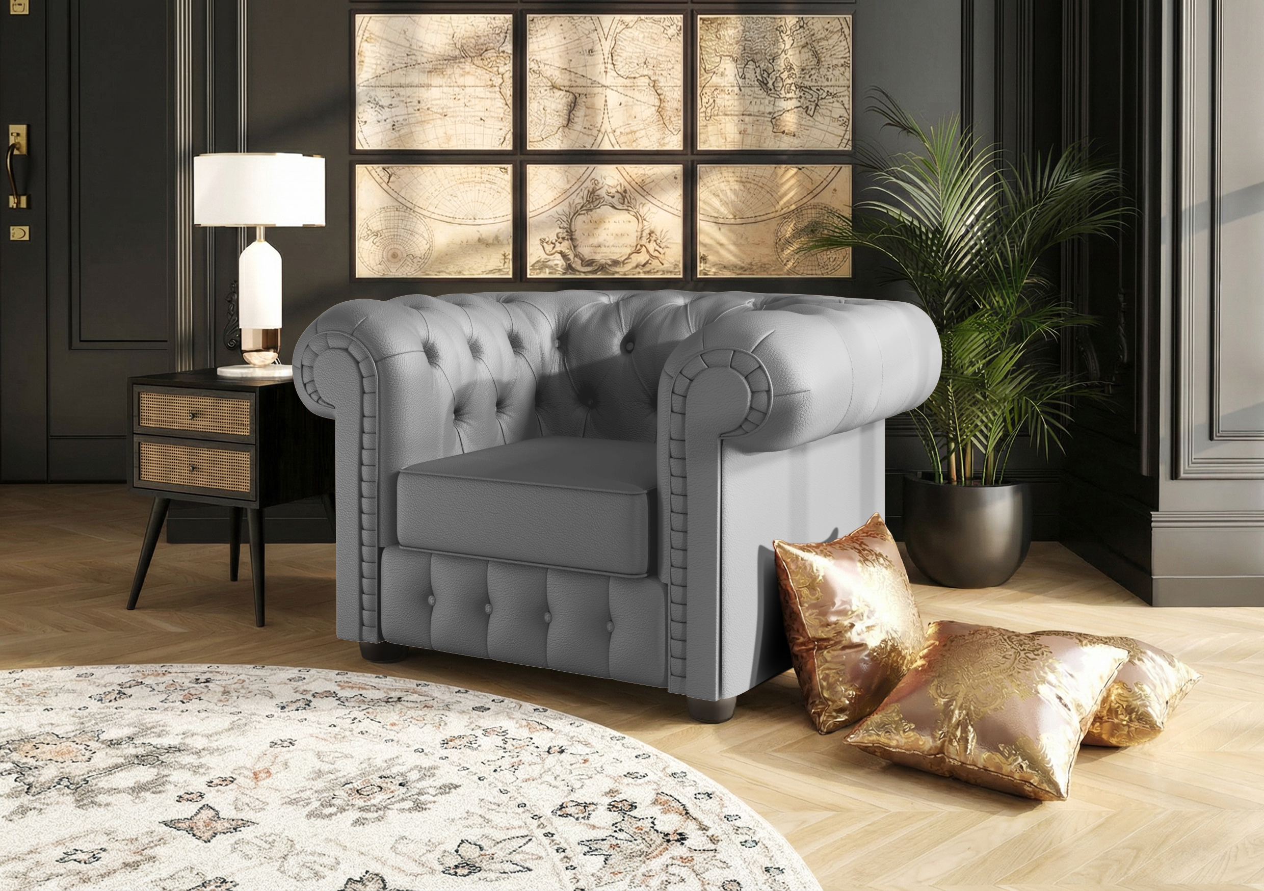 F-7 FOTEL MANCHESTER SKÓRA NATURALNA - obrazek 3