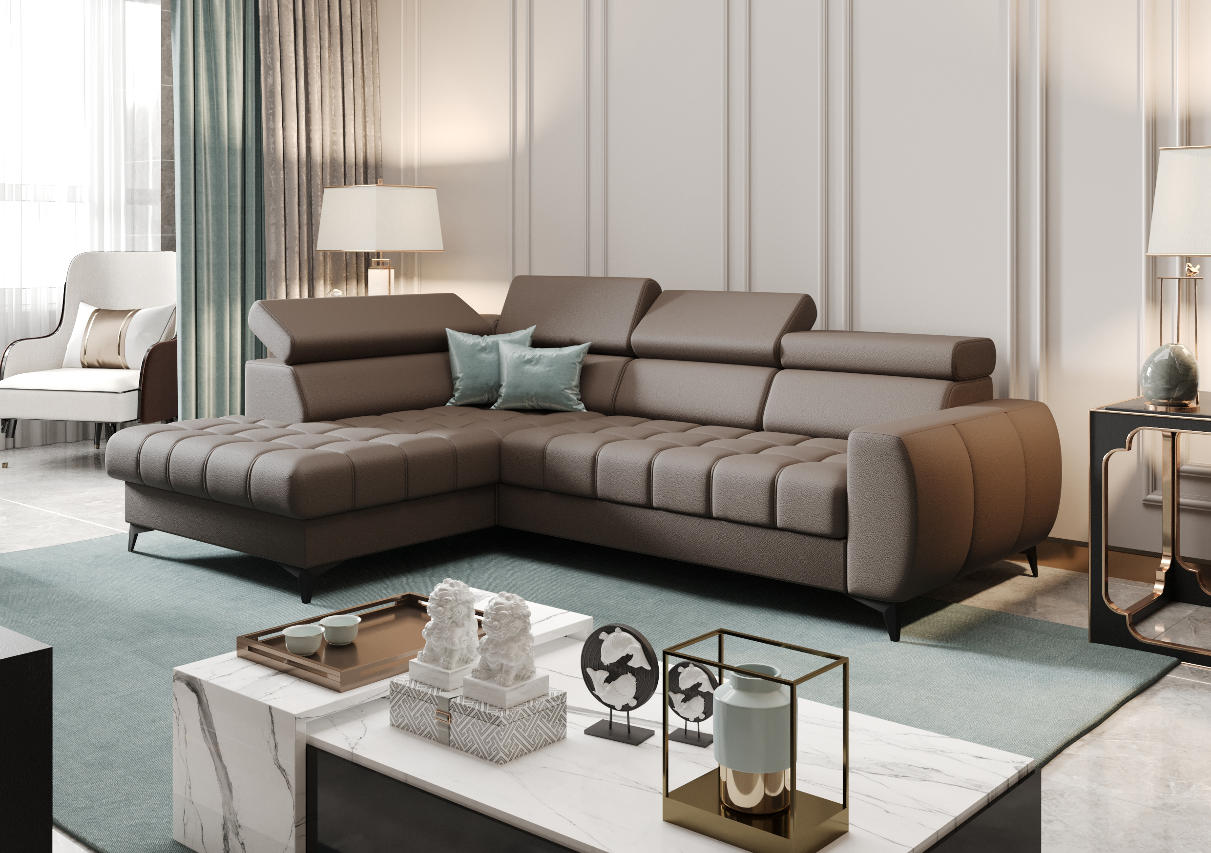 L-8 NAROŻNIK PORTO MINI SKÓRA NATURALNA 170x255 CM - obrazek 1