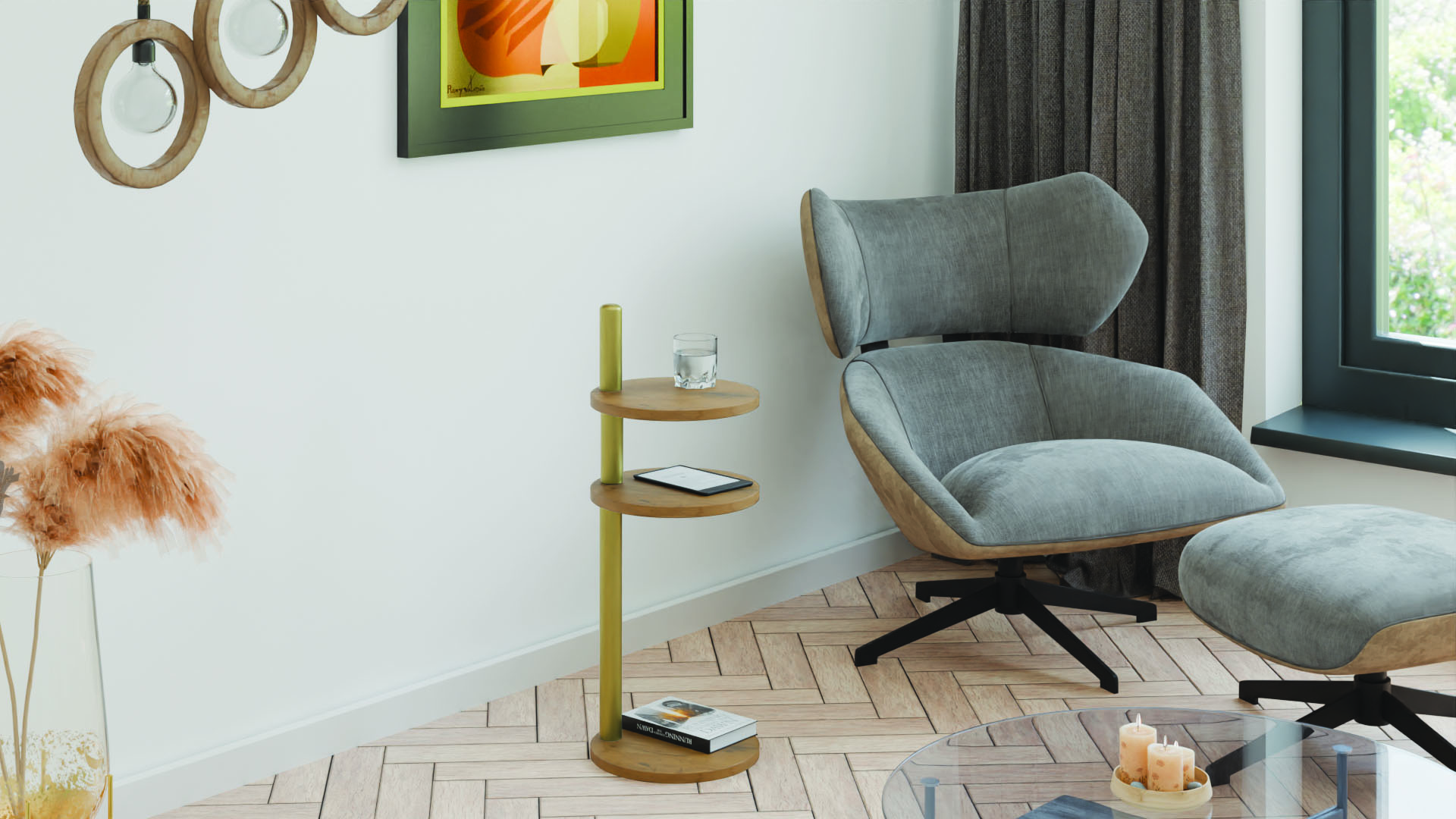 SPMO-CANO-3P-C4DL-30x30h97 2 Stolik pomocniczy Claro II okrągły Ø30 cm- różne kolory do wyboru - obrazek 1