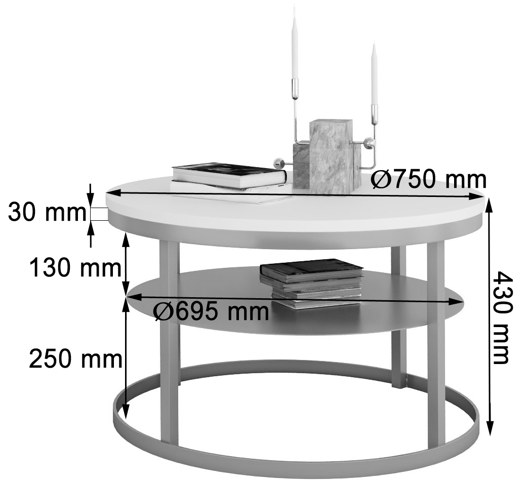 SKOPRP-75_size Okrągły stolik kawowy Glamour- w różnych kolorach - obrazek 3