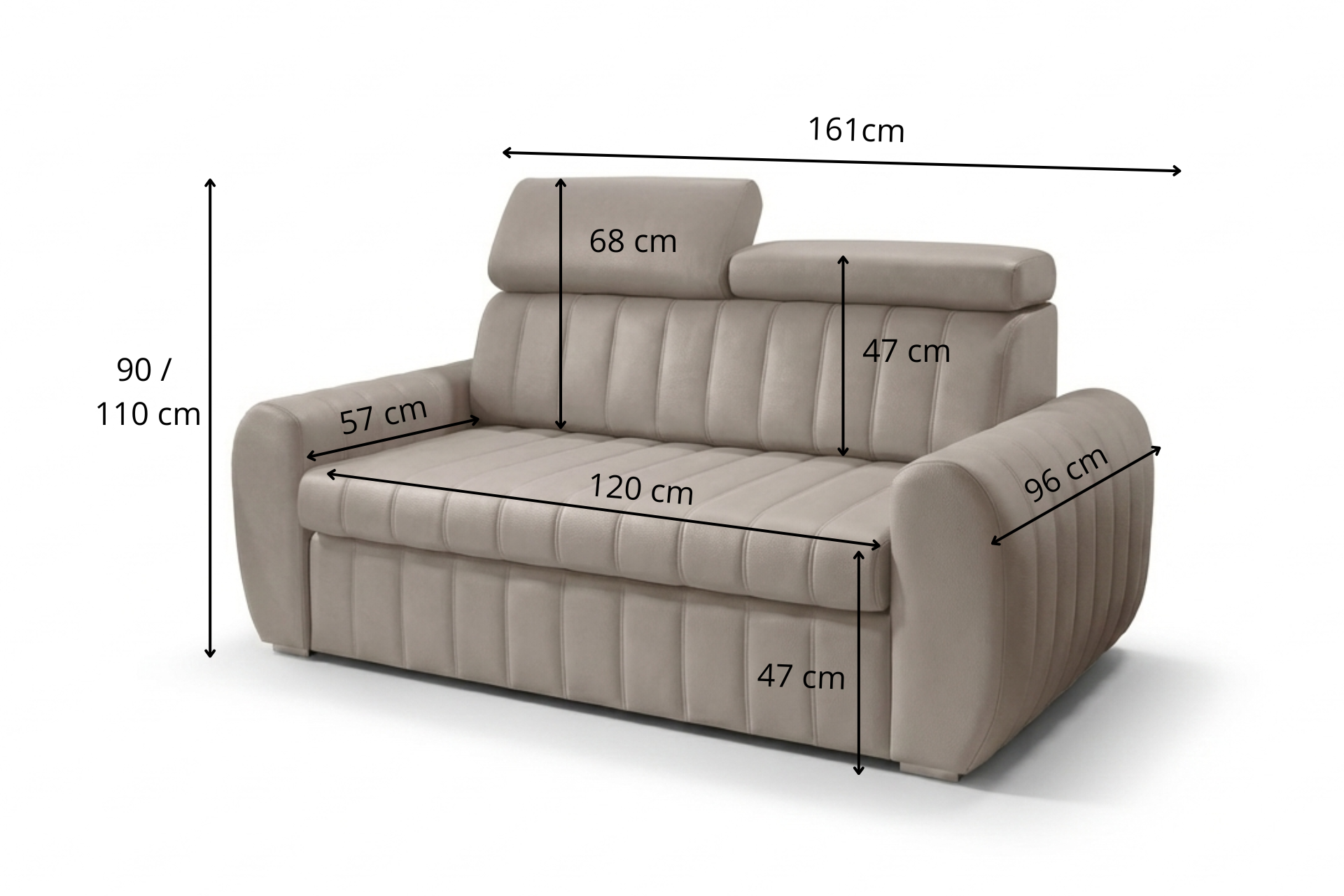averti skóra SOFA AVERTI II 160 CM SKÓRA NATURALNA - obrazek 3
