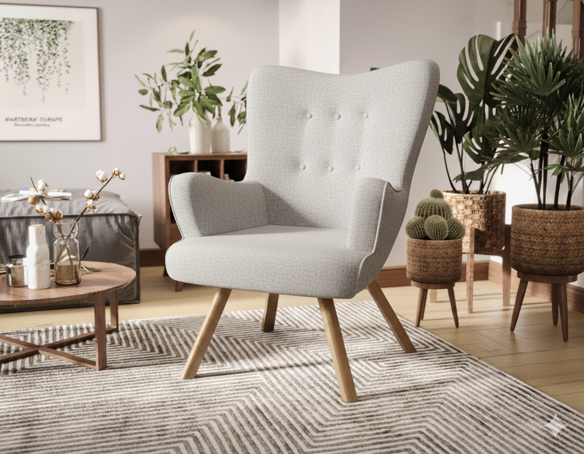 flori FOTEL USZAK FLORI Q05 (odcienie jasnego beżu) - SZYBKA WYSYŁKA - obrazek 1