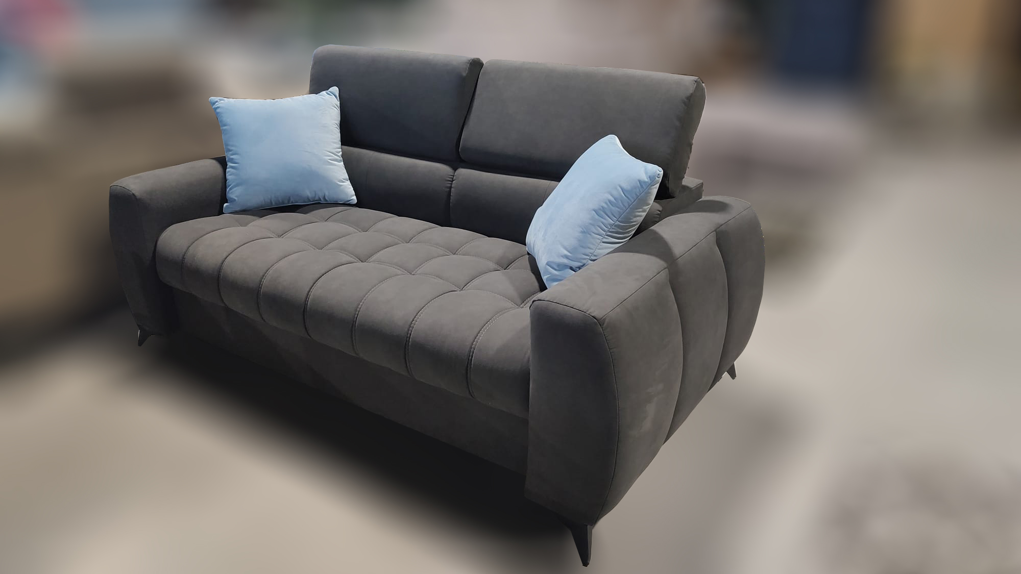 porto-sofa-alcantara SOFA PORTO II 190 CM Alcantara Fabric Anthracite - SZYBKA WYSYŁKA - obrazek 3