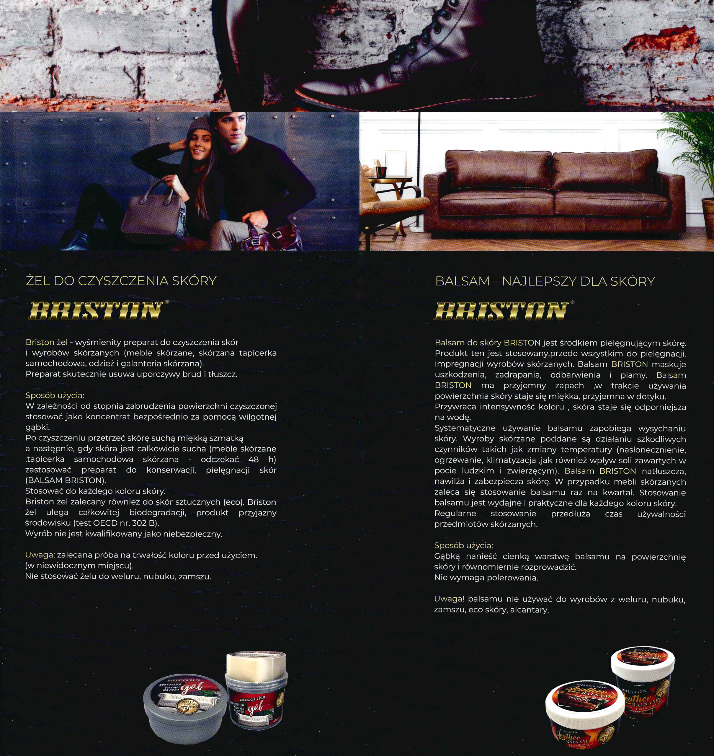 ulotka briston Żel BRISTON 400g do czyszczenia mebli skórzanych - obrazek 2