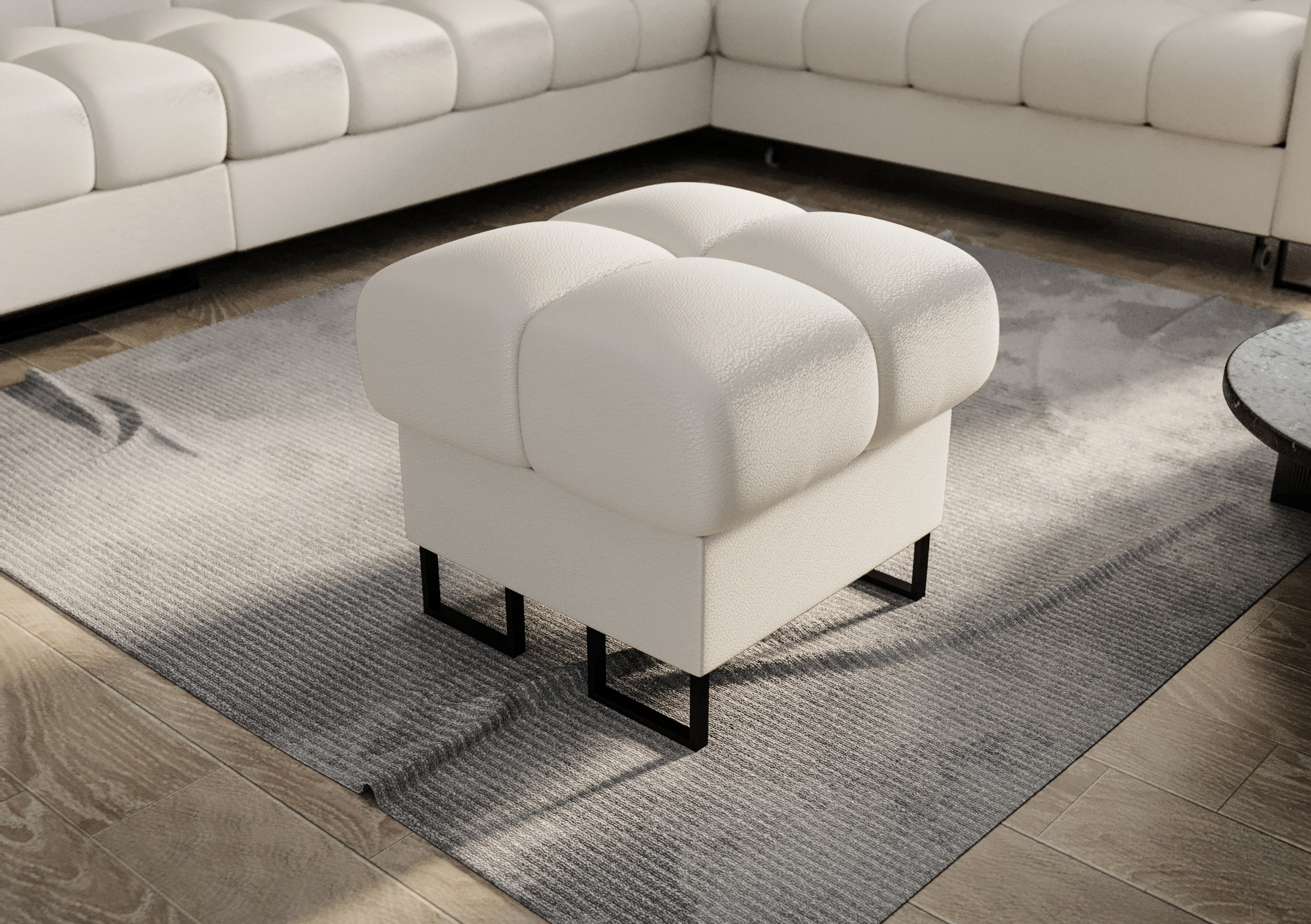 L-1 Pufa Aspen 70x70 Skóra Naturalna