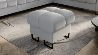 Pufa Aspen 55x55 cm skóra naturalna