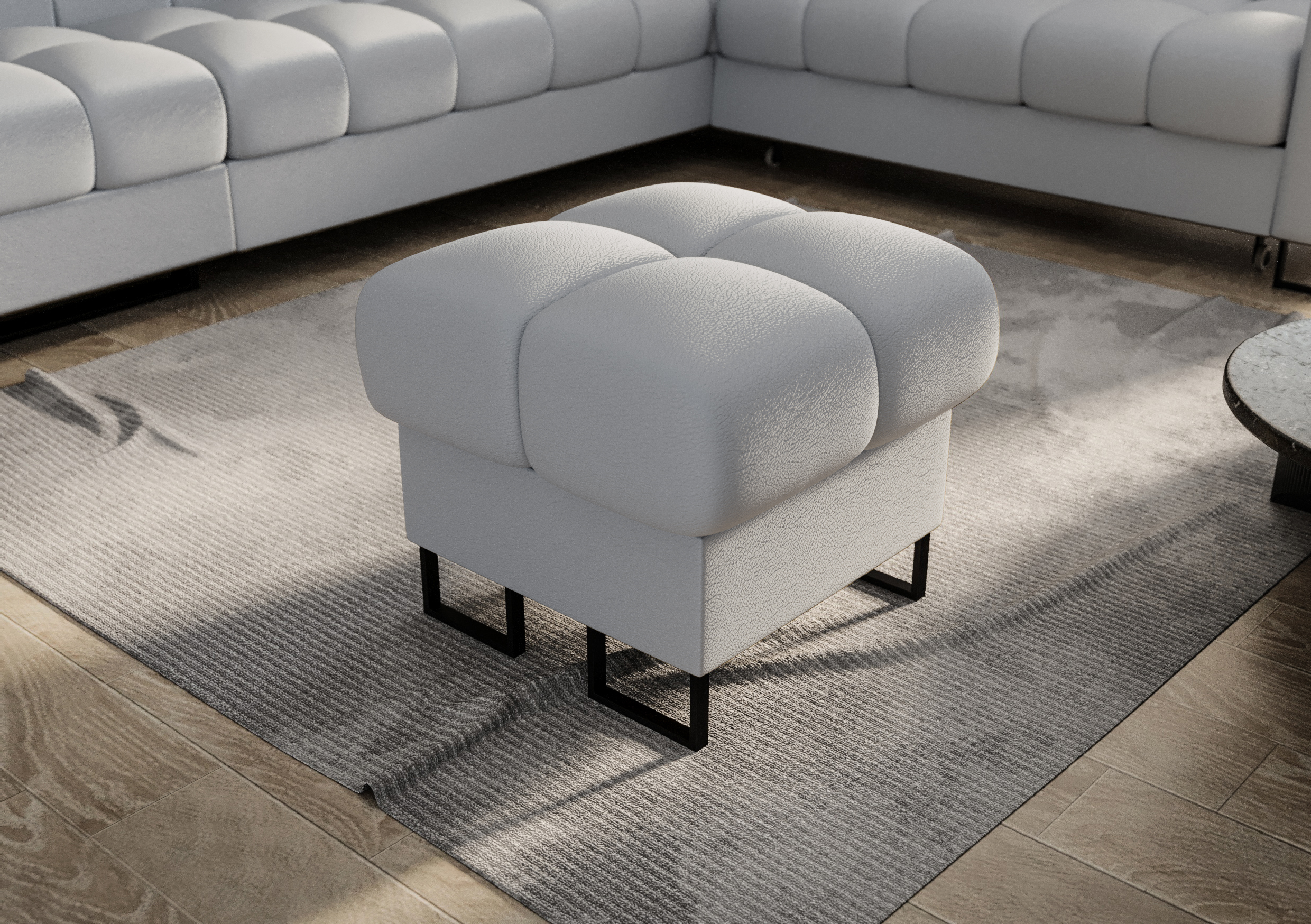 U-52 Pufa Aspen 55x55 cm skóra naturalna