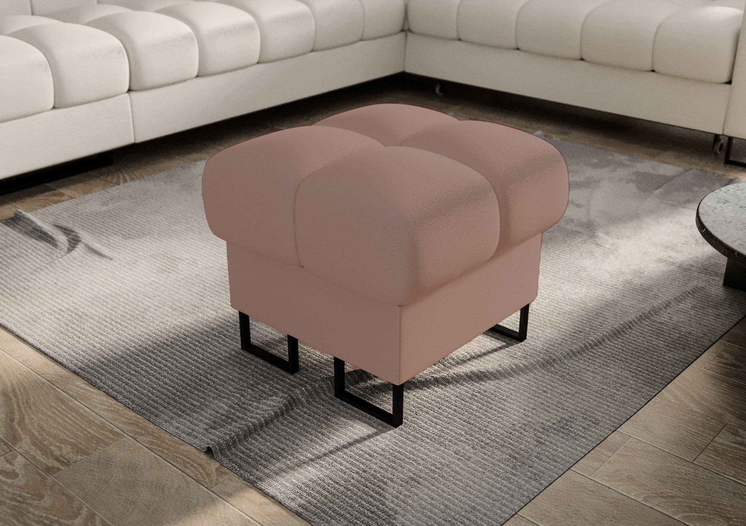 U16 PUFA ASPEN 55x55 CM SKÓRA NATURALNA - obrazek 2