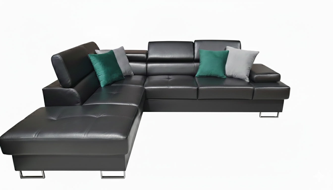 Galaxy skóra czarna NAROŻNIK ROZKŁADANY GALAXY LEWY 225X280 SKÓRA NATURALNA CZARNA - SZYBKA WYSYŁKA - obrazek 3