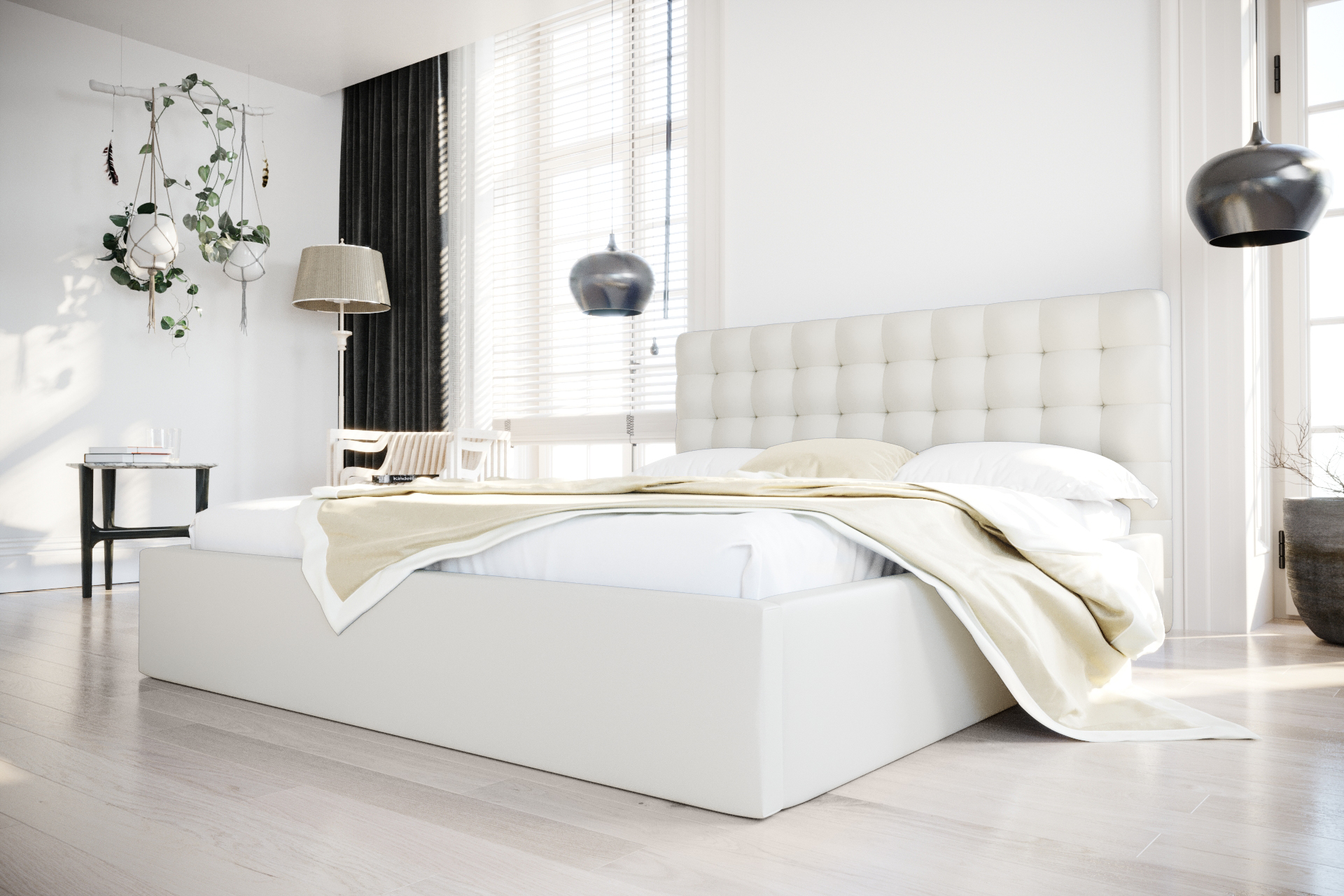 skora biala (3) ŁÓŻKO LOFT SKÓRA NATURALNA - obrazek 3