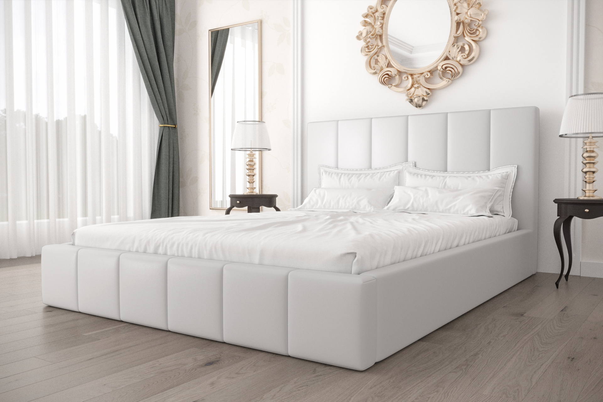 skora biala (3) ŁÓŻKO RADO SKÓRA NATURALNA - obrazek 2