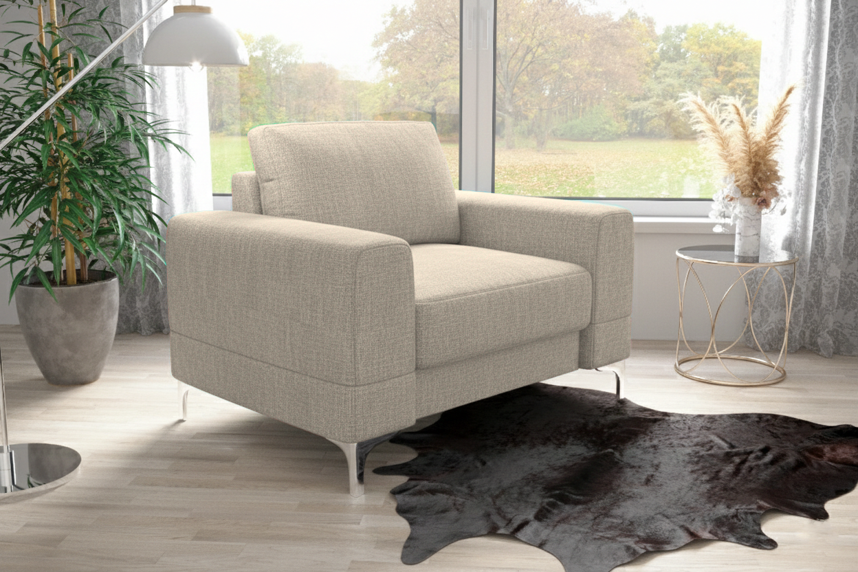 Fotel Aria OTH08 ZESTAW NAROŻNIK ARIA MAX 250x250 PRAWY + FOTEL ARIA (ODCIENIE BEŻU)OTH08- SZYBKA WYSYŁKA - obrazek 2