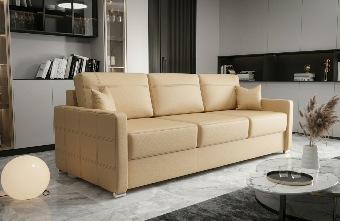 Avanti DL (2) SOFA ROZKŁADANA AVANTI DL 230 CM SKÓRA NATURALNA K-11(ODCIENIE BEŻU) - SZYBKA WYSYŁKA - obrazek 1