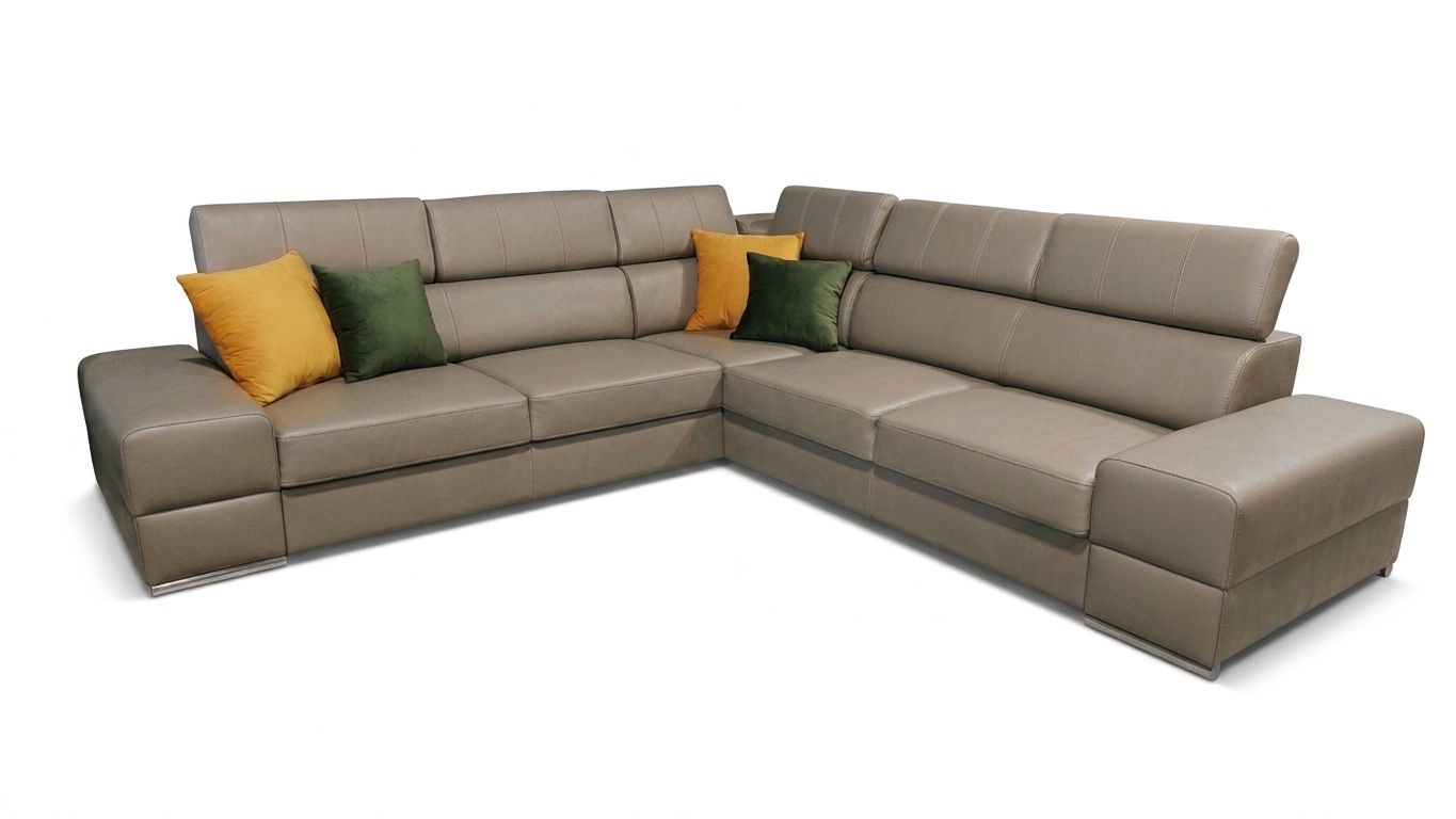 royal NAROŻNIK ROYAL MAX 286x286 CM SKÓRA NATURALNA BEŻOWO-SZARA - SZYBKA WYSYŁKA - obrazek 2