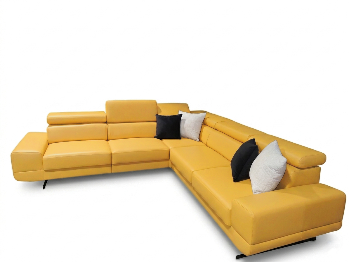 milano max (2) NAROŻNIK MILANO MAX 270x270 CM SKÓRA NATURALNA (ODCIENIE ŻÓŁTEGO) - SZYBKA WYSYŁKA - obrazek 3