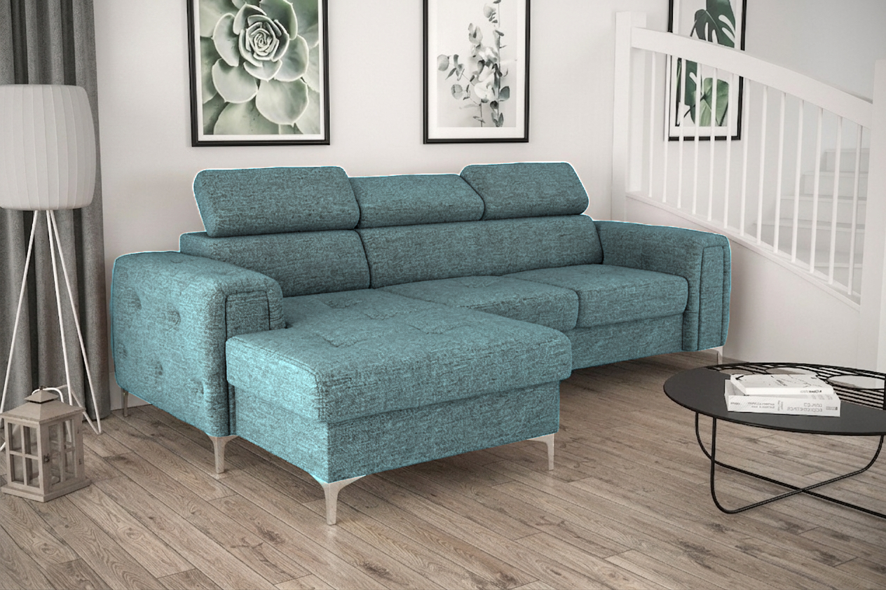 orion mini aragon NAROŻNIK ORION MINI LEWY Z FUNKCJĄ SPANIA 255x165 CM AR75 (ODCIENIE NIEBIESKIEGO) - SZYBKA WYSYŁKA - obrazek 1