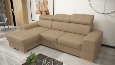 NAROŻNIK ROYAL MINI 260×160 CM SKÓRA NATURALNA G22 (ODCIENIE BEŻU) - SZYBKA WYSYŁKA